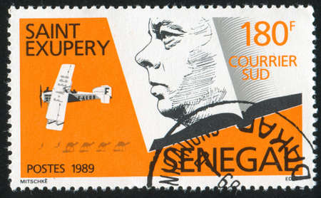 SENEGAL - CIRCA 1989: stamp printed by Senegal, shows Antoine de Saint-Exupery, circa 1989
