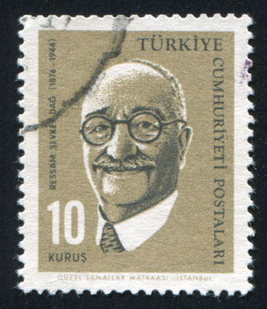 TURKEY - CIRCA 1964: stamp printed by Turkey, shows Sevket Dag, painter, circa 1964.