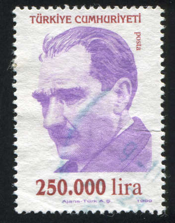 TURKEY - CIRCA 1999: stamp printed by Turkey, shows president Kemal Ataturk, circa 1999.