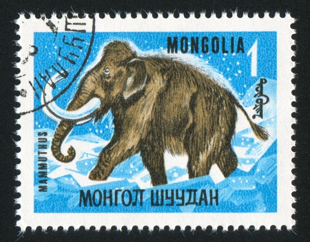 MONGOLIA - CIRCA 1967: stamp printed by Mongolia, shows mammoth, circa 1967の写真素材