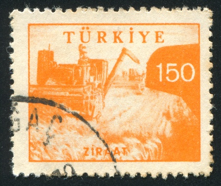 TURKEY - CIRCA 1959: stamp printed by Turkey, shows  Harveste, circa 1959の写真素材