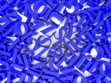 High resolution image. 3d rendered illustration. Background of alphabets.の写真素材