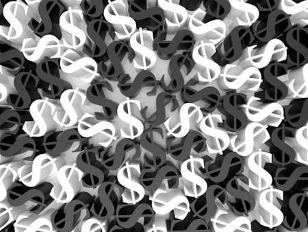 High resolution image. 3d rendered illustration. Huge amount dollar symbols.の写真素材