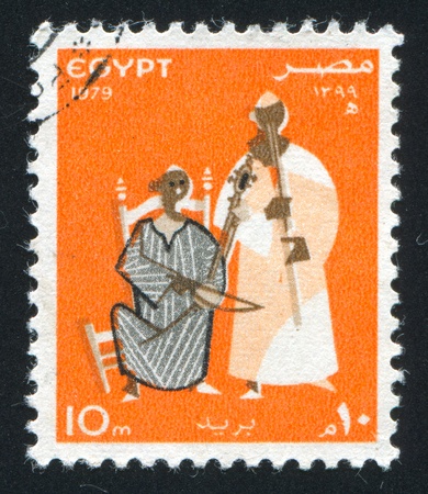 EGYPT - CIRCA 1979: stamp printed by Egypt, shows Musicians, circa 1979のeditorial素材