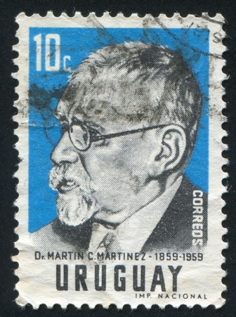 URUGUAY - CIRCA 1959: stamp printed by Uruguay, shows Martin Martinez, circa 1959のeditorial素材