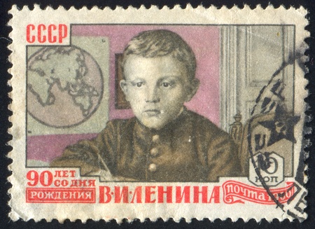 RUSSIA - CIRCA 1960: stamp printed by Russia, shows Lenin as Child, circa 1960のeditorial素材