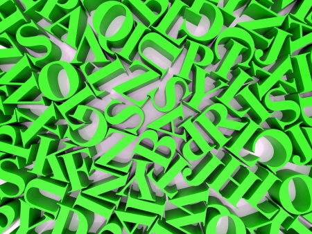 High resolution image. 3d rendered illustration. Background of alphabets.の写真素材