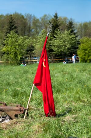 KALININGRAD, RUSSIA  - May 09: Reconstruction of the Great War (Russian-Germany) battle, reconstruction of combat between Soviet and German armies, May 09, 2012 in Kaliningrad, Russia.のeditorial素材