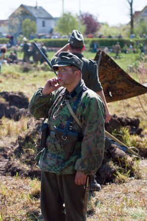 KALININGRAD, RUSSIA  - May 09: Reconstruction of the Great War (Russian-Germany) battle,...