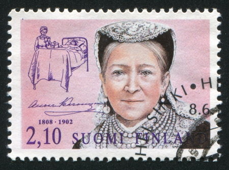 FINLAND - CIRCA 1992:  stamp printed by Finland, shows  Aurora Karamzin, circa 1992のeditorial素材