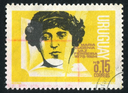 URUGUAY - CIRCA 1975: stamp printed by Uruguay, shows Maria Eugenia Vaz Ferreira, circa 1975のeditorial素材