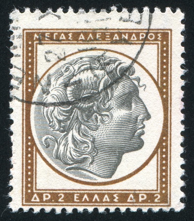 GREECE - CIRCA 1954: stamp printed by Greece, shows Alexander the Great, circa 1954のeditorial素材