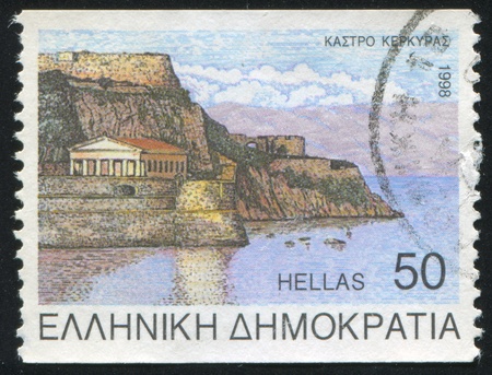 GREECE - CIRCA 1998: stamp printed by Greece, shows Korfu, circa 1998の写真素材