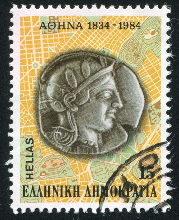 GREECE - CIRCA 1984: stamp printed by Greece, shows Dionysus, circa 1984のeditorial素材