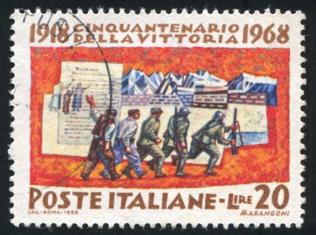 ITALY - CIRCA 1968: stamp printed by Italy, shows Mobilization, circa 1968のeditorial素材