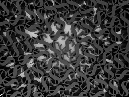 High resolution image. 3d rendered illustration. Huge amount dollar symbols.の写真素材