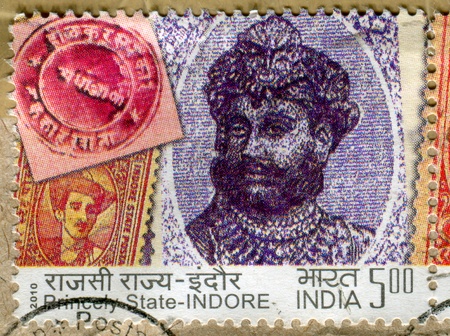 INDIA - CIRCA 2010: stamp printed by India, shows king, circa 2010のeditorial素材
