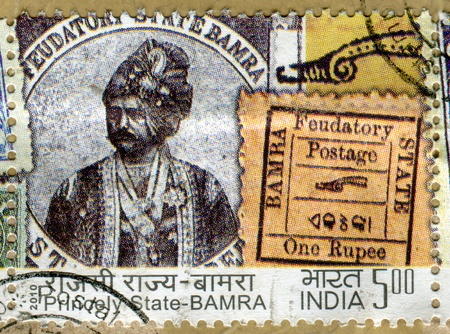 INDIA - CIRCA 2010: stamp printed by India, shows king, circa 2010のeditorial素材
