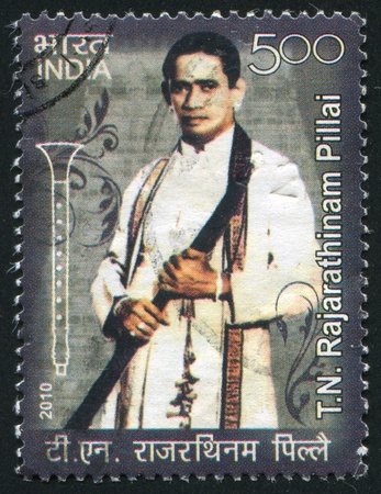 INDIA - CIRCA 2010: stamp printed by India, shows Rajarathinam Pillai, circa 2010のeditorial素材