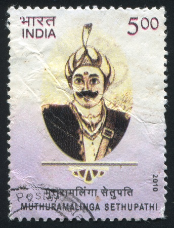INDIA - CIRCA 2010: stamp printed by India, shows Muthuramalinga Sethupathi, circa 2010のeditorial素材