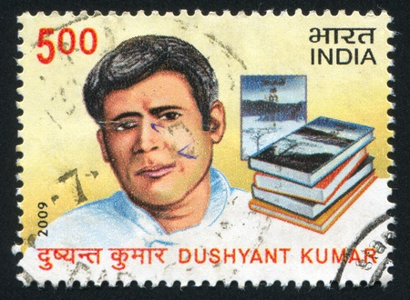 INDIA - CIRCA 2009: stamp printed by India, shows Dushyant Kumar, circa 2009のeditorial素材