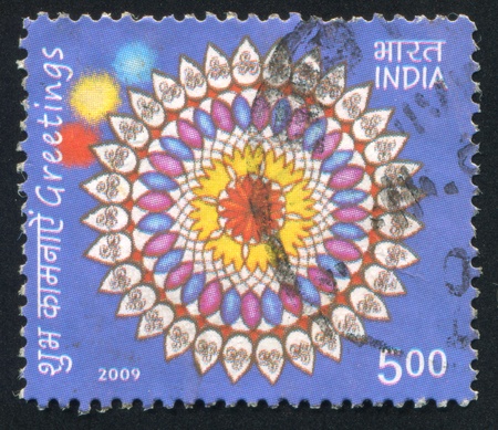 INDIA - CIRCA 2009:  stamp printed by India, shows pattern, circa 2009のeditorial素材