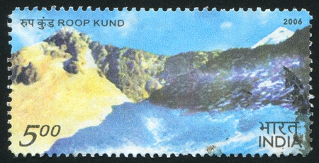 INDIA - CIRCA 2006: stamp printed by India, shows Roop Kund lake, circa 2006
