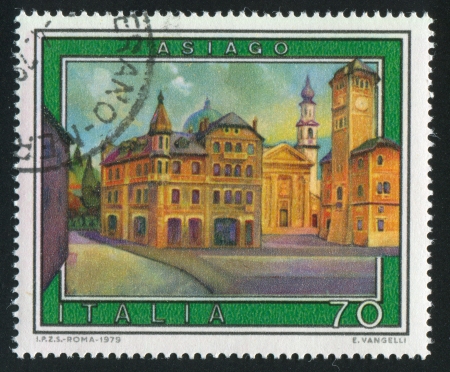 ITALY - CIRCA 1979: stamp printed by Italy, shows Asiago, circa 1979のeditorial素材