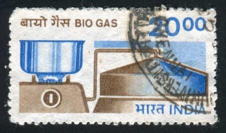 INDIA - CIRCA 1981: stamp printed by India, shows Natural Gas production, pan, circa 1981のeditorial素材