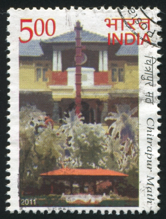 INDIA - CIRCA 2011: stamp printed by India, shows building of Chitrapur Math, circa 2011のeditorial素材