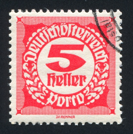 AUSTRIA - CIRCA 1920: stamp printed by Austria, shows ornament, circa 1920のeditorial素材
