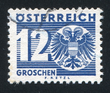 AUSTRIA - CIRCA 1925: stamp printed by Austria, shows ornament, circa 1925のeditorial素材
