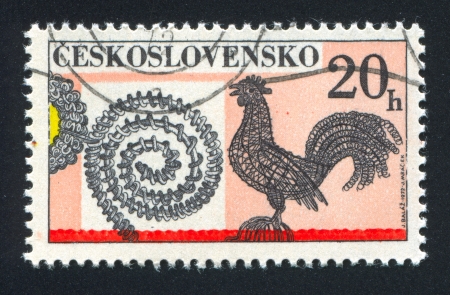 CZECHOSLOVAKIA - CIRCA 1972: stamp printed by Czechoslovakia, shows Art Forms of Wire, circa 1972のeditorial素材