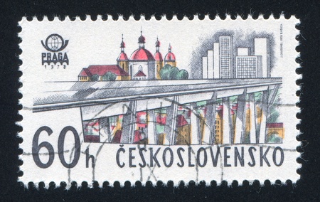 CZECHOSLOVAKIA - CIRCA 1978: stamp printed by Czechoslovakia, shows Overpass in Prague, circa 1978のeditorial素材