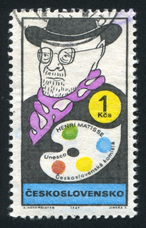 CZECHOSLOVAKIA - CIRCA 1969: stamp printed by Czechoslovakia, shows Henri Matisse, circa 1969のeditorial素材
