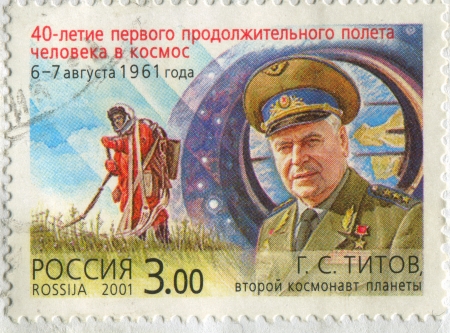 RUSSIA - CIRCA 2001: stamp printed by Russia, shows Gherman Titov, circa 2001