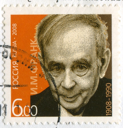 RUSSIA - CIRCA 2008: stamp printed by Russia, shows Ilya M. Frank, circa 2008のeditorial素材