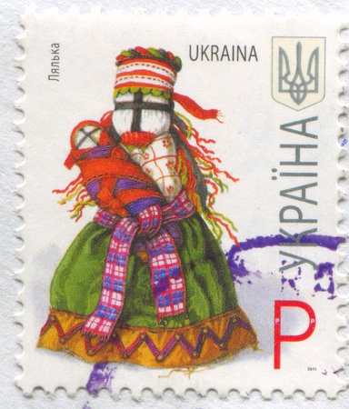 UKRAINE - CIRCA 2011: stamp printed by Ukraine, shows Rag doll, circa 2011のeditorial素材