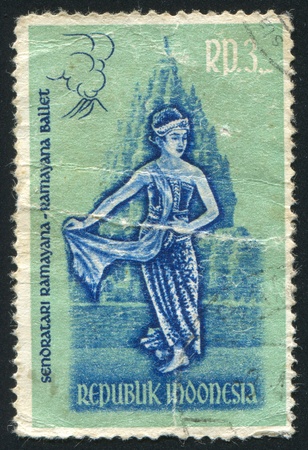 INDONESIA - CIRCA 1962: stamp printed by Indonesia, shows Dewi Sinta, circa 1962のeditorial素材