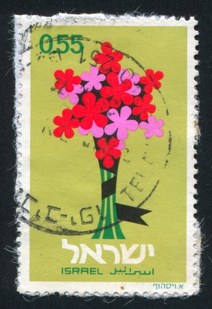 ISRAEL - CIRCA 1972: stamp printed by Israel, shows Flowers, circa 1972のeditorial素材