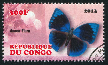 CONGO - CIRCA 2013: stamp printed by Congo, shows butterfly, circa 2013のeditorial素材