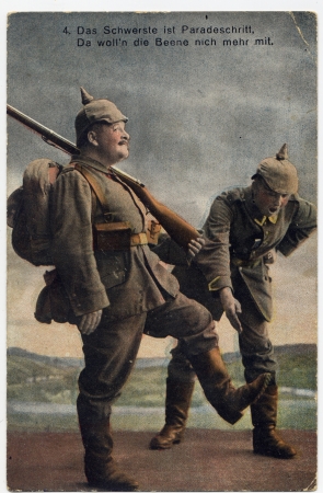 GERMAN - CIRCA 1914-1918: German soldiers postcard WWI, circa 1914-1918.のeditorial素材
