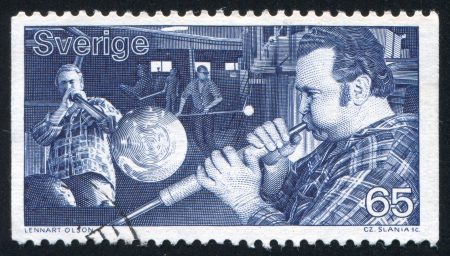 SWEDEN - CIRCA 1972: stamp printed by Sweden, shows Glass blower, circa 1972