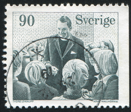 SWEDEN - CIRCA 1978: stamp printed by Sweden, shows Swedish Missionary Society, circa 1978のeditorial素材