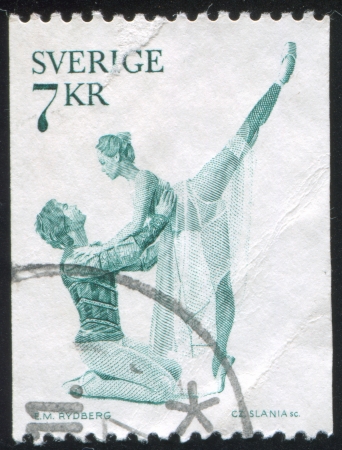 SWEDEN - CIRCA 1975: stamp printed by Sweden, shows Romeo and Juliet Ballet, circa 1975のeditorial素材