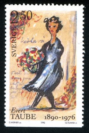 SWEDEN - CIRCA 1990: stamp printed by Sweden, shows Violava, circa 1990のeditorial素材