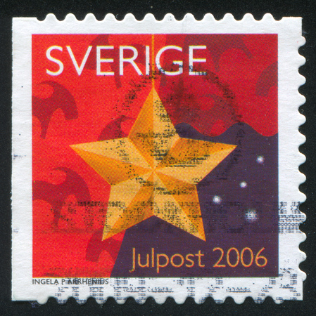 SWEDEN - CIRCA 2006: stamp printed by Sweden, shows Star ornament, circa 2006のeditorial素材