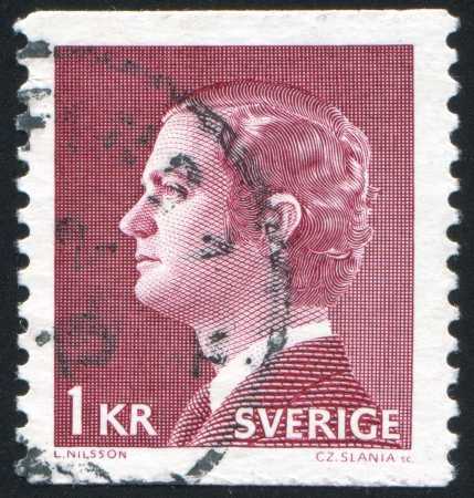 SWEDEN - CIRCA 1974: stamp printed by Sweden, shows King Carl XVI Gustaf, circa 1974.のeditorial素材