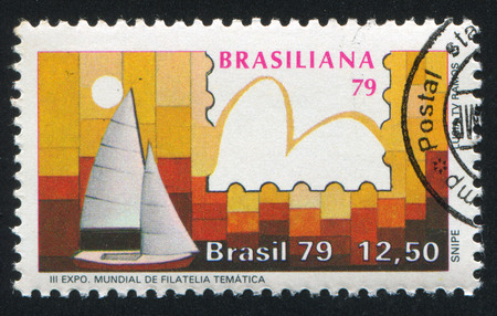 BRAZIL - CIRCA 1979: stamp printed by Brazil, shows regatta, circa 1979のeditorial素材