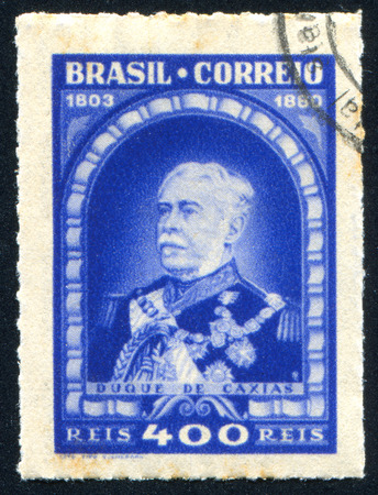 BRAZIL - CIRCA 1939: stamp printed by Brazil, shows  Duke of Caxias Army Patron, circa 1939のeditorial素材